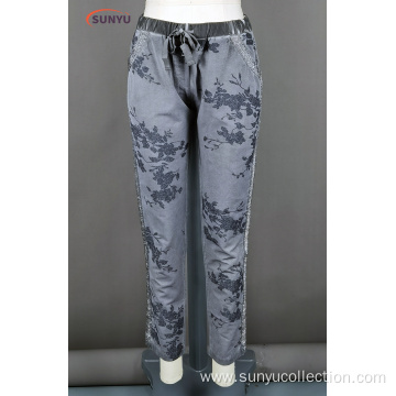 Ladie's cold dyed canvas print pant